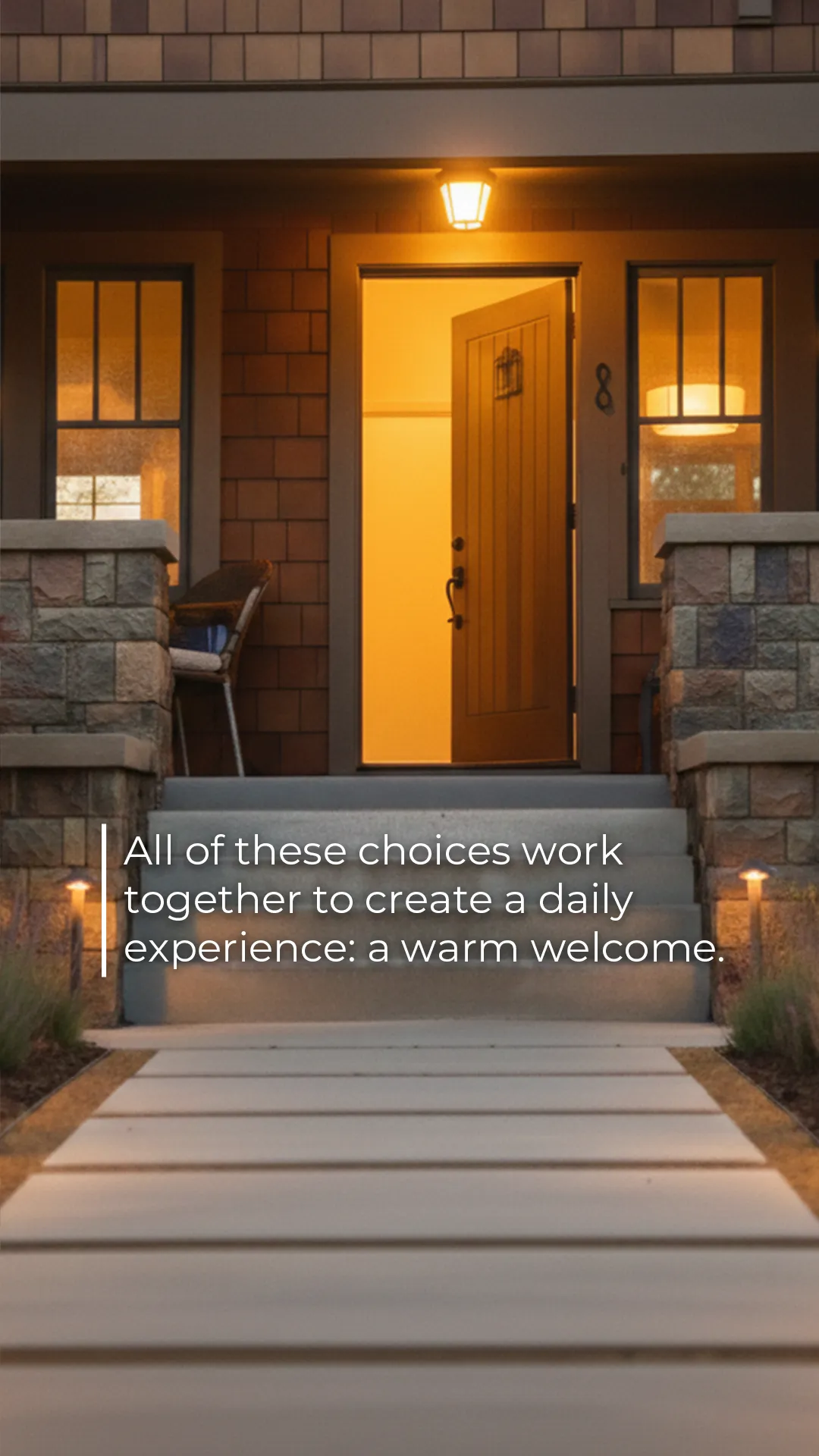 The completed Willow Glen entry landscape shown at night