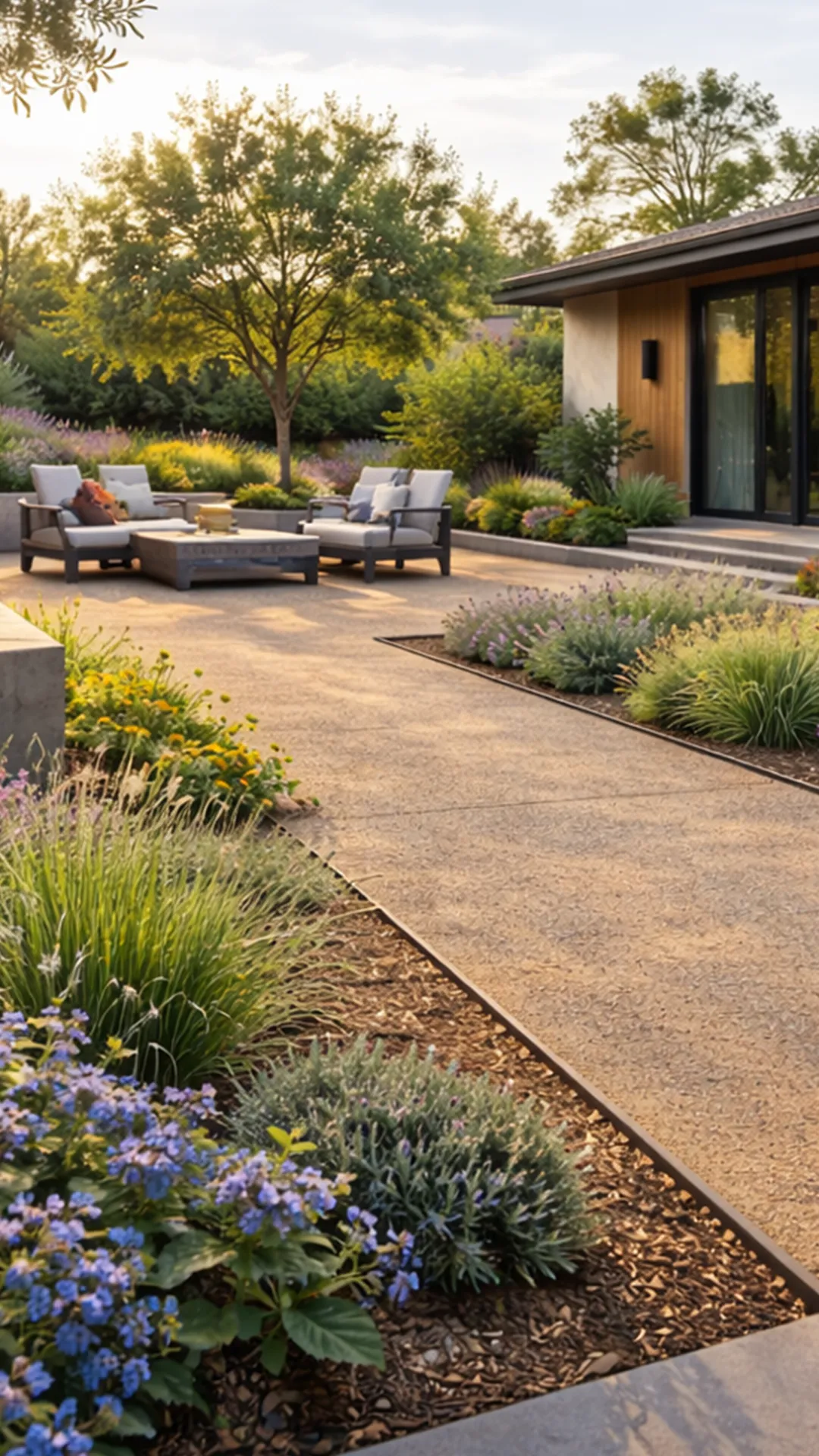 Stabilized decomposed granite shown in a finished landscape design
