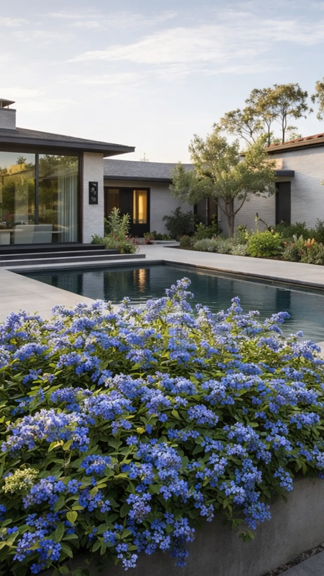 Yankee Point California lilac shown in a finished landscape design